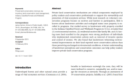 Private landowners, voluntary conservation programs, and implementation of conservation friendly land management practices