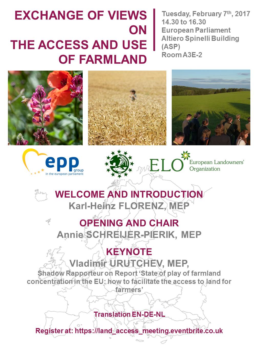 Exchange of views on the access and use of farmland International