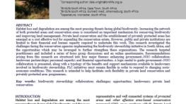 Privately Protected Areas and Biodiversity Stewardship in South Africa