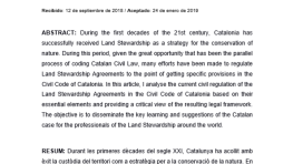 The regulation of private conservation legal tools in Catalonia: an inspiring precedent for the Roman law jurisdictions