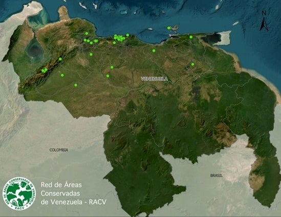 Map of Venezuela with RACV member organizations marked in green dots.
