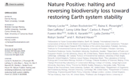 Nature Positive: halting and reversing biodiversity loss toward restoring Earth system stability