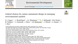 Critical choices for nature assessment design in emerging environmental markets